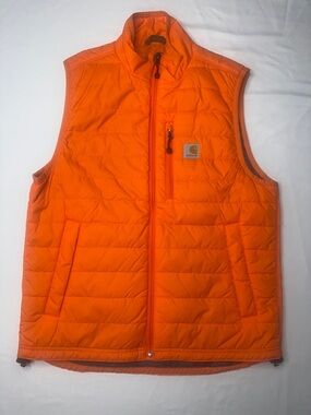 Carhartt Gilliam Vest M Blaze Orange Insulated Quilted Puffer Hunting Safety